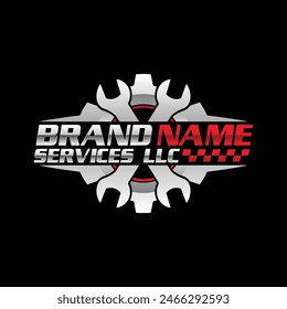 Car repair logo template. Car repairing vector. Automobile and gear logo design vector