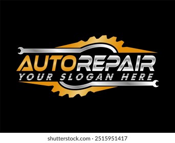 Car repair logo template. Car repairing vector design. service logo, badge, emblem, template. Perfect logo for the automotive and repair industry Automobile and gear logotype