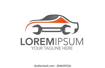 Car repair logo with wrench icon