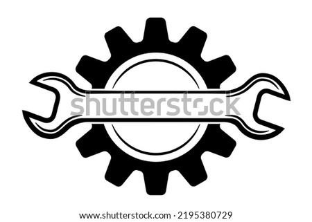 Car Repair Mechanic Tools logo design vector illustration Gear Wrench Spanner, Garage Circle Monogram car service logo