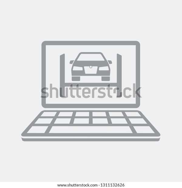 Car repair page on\
laptop