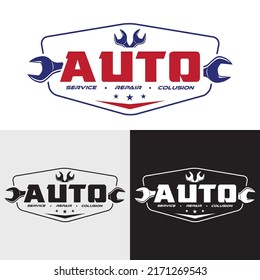 Car repair service automobile vector logo.