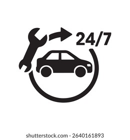 Car repair service available twenty four seven icon