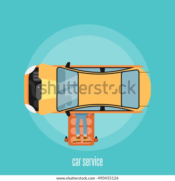 Car\
repair service concept flat vector\
illustration