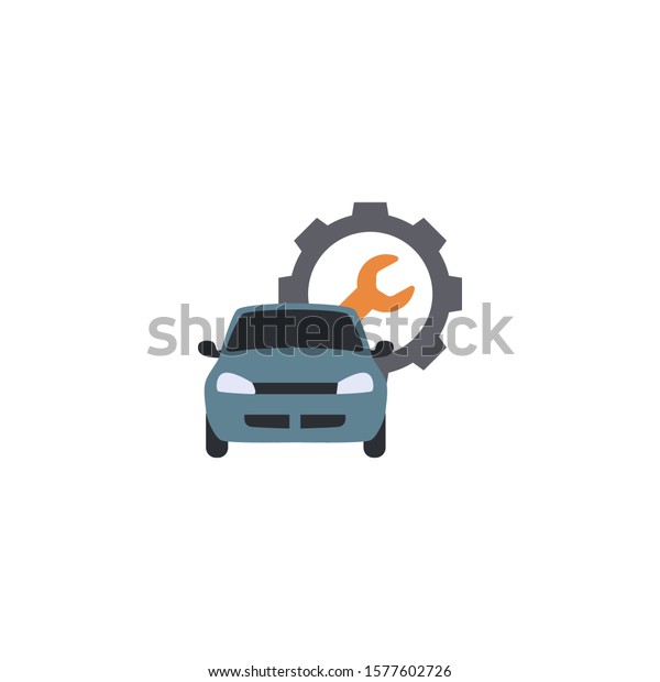 Car repair service creative icon. flat\
illustration. From Services icons collection. Isolated Car repair\
service sign on white\
background