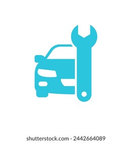 Car repair service front view icon. From blue icon set.