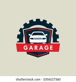 car repair service and garage logo template