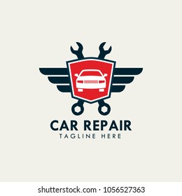 car repair service and garage logo template