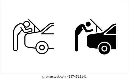 Car repair service icon set. Containing car mechanic, vector illustration on white background
