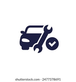 car repair service icon with a wrench, vector
