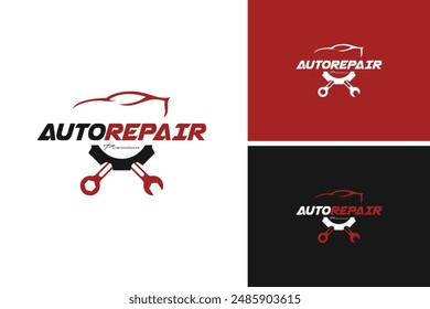 Car repair service logo design vector illustration template idea