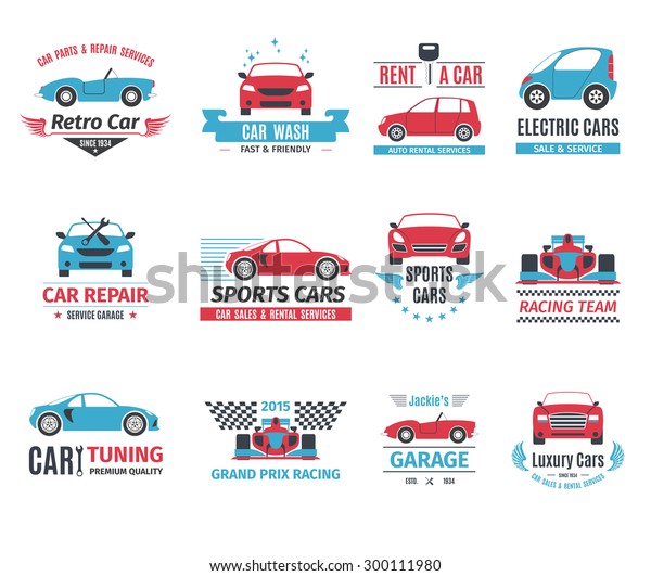 Car Repair Service Rent Wash Logo Stock Vector Royalty Free