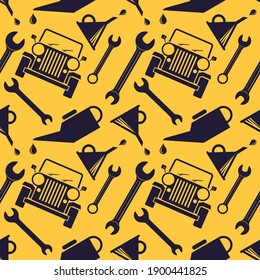 Car repair service seamless pattern. Vector illustration