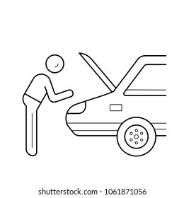 Car repair service vector line icon isolated on white background. Car service line icon for infographic, website or app. Icon designed on a grid system.