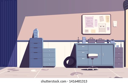 Car repair shop. Cartoon vector illustration. Garage indoor. Auto service. Service concept