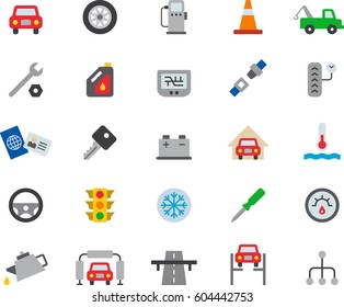 CAR REPAIR SHOP & GARAGE colored flat icons