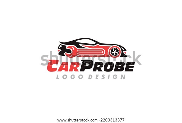Car Repair shop logo of automobile\
clipart with wrench symbol, isolated on white\
background