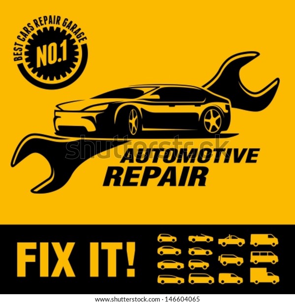 Car Repair Shop Sign Stock Vector (Royalty Free) 146604065