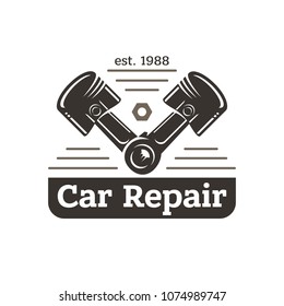 Car repair, sign in vintage style