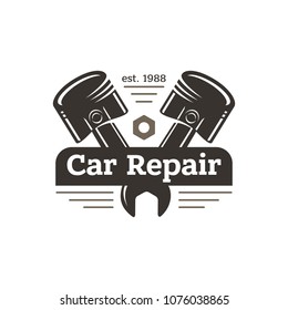 Car repair, sign in vintage style