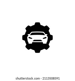 Reparación de coches simple ilustración del vector de icono plano. Icono de servicio de automóvil