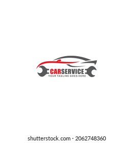 Autoreparatur, einfaches flaches Logo, Vektorgrafik