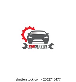 Autoreparatur, einfaches flaches Logo, Vektorgrafik