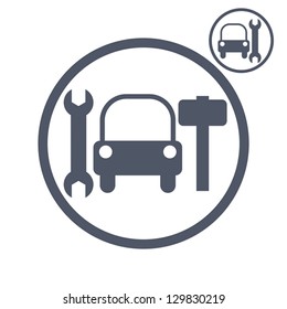 Car repair simplistic vector icon.
