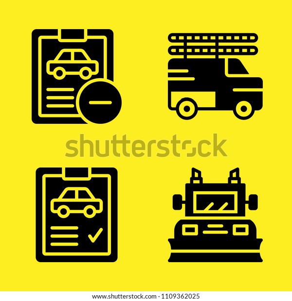 car repair, car\
repair, snowplow and truck vector icon set. Sample icons set for\
web and graphic design