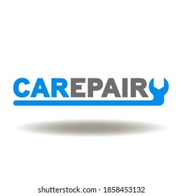 Car repair spanner icon vector. Auto tuning and fix service symbol.