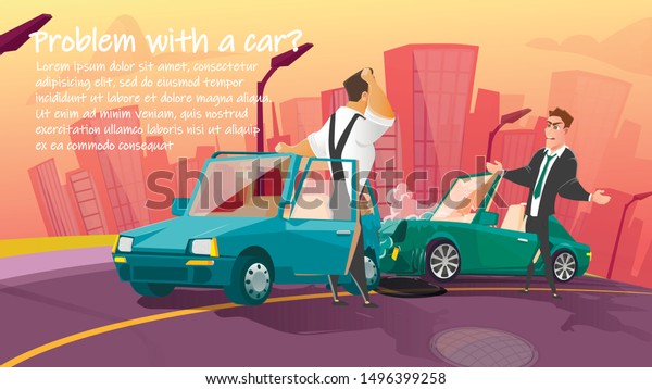 Car Repair Towing Service Cartoon Vector Stock Vector