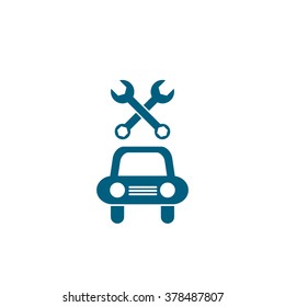 Car repair. Vector icon blue
