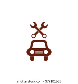 Car repair. Vector icon brown
