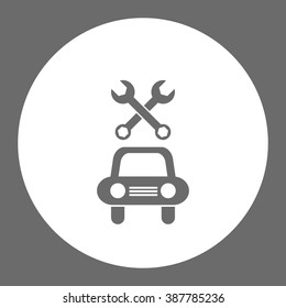 Car repair. Vector icon grey and white
