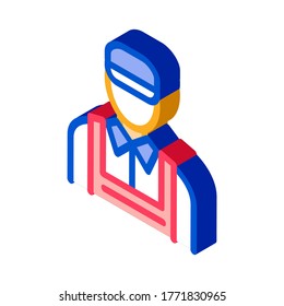 Car Repairman Icon Vector. Isometric Car Repairman sign. color isolated symbol illustration