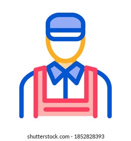 Car Repairman Icon Vector. Outline Car Repairman Sign. Isolated Contour Symbol Illustration