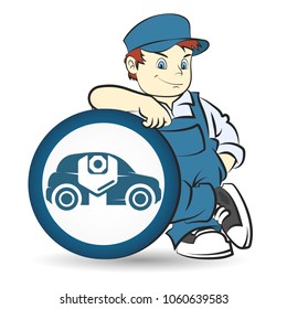 Car repairman in uniform vector