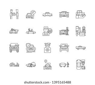 Car resale line icons, signs, vector set, outline illustration concept 