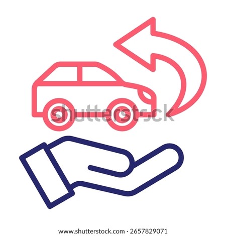 Car Return Icon Color Vector Illustration