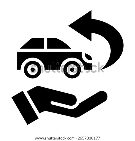 Car Return Icon Glyph Vector Illustration