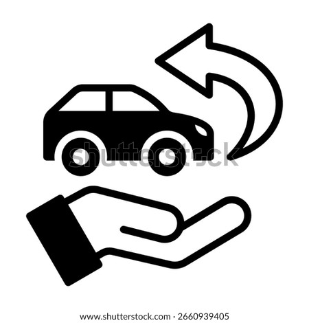 Car Return Icon Mixed Vector Illustration