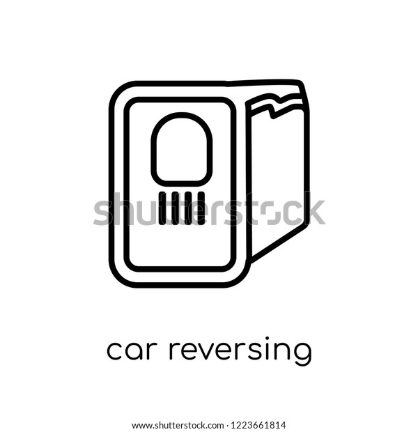 car reversing\
light icon. Trendy modern flat linear vector car reversing light\
icon on white background from thin line Car parts collection,\
outline vector\
illustration
