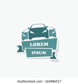 Car ribbon banner - vector illustration