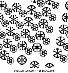 Car rim icon with background Pattern. Wheel symbol with flat style. Vector illustration of a car element.