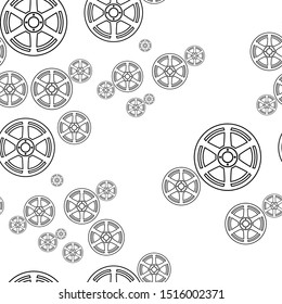 Car rim icon with background Pattern. Wheel symbol with flat style. Vector illustration of a car element.