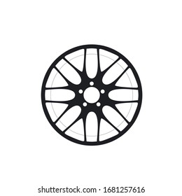 Car rim icon isolated on white background. Wheel symbol in flat style. Car element Vector illustration for web and mobile design.