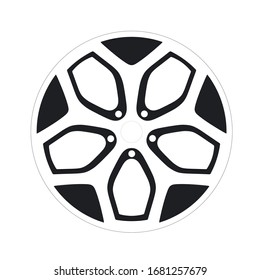 Car rim icon isolated on white background. Wheel symbol in flat style. Car element Vector illustration for web and mobile design.