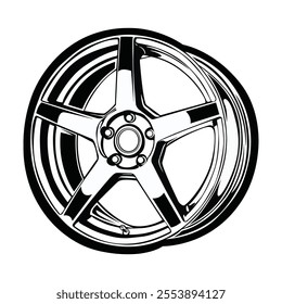 car rim illustrator vector design