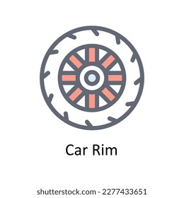 Car Rim Vector    Fill Outline Icons. Simple stock illustration stock