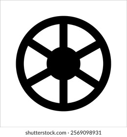 Car rim vector illustration icon isolated on white background. Wheel symbol in flat style. Car element